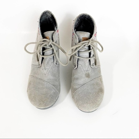 Toms Gray Wedge Booties Women 6 - Picture 1 of 11